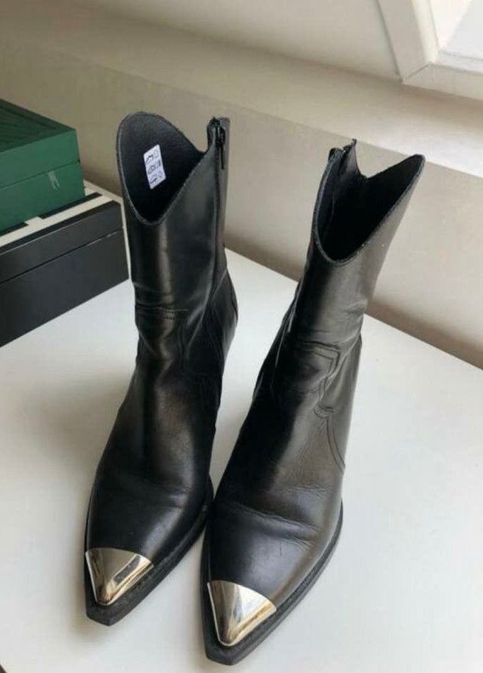 Sacha boots (Premium collectie) zwart leer maat 40, NwStaat, Zwart, Lage of Enkellaarzen, Ophalen of Verzenden, Zo goed als nieuw
