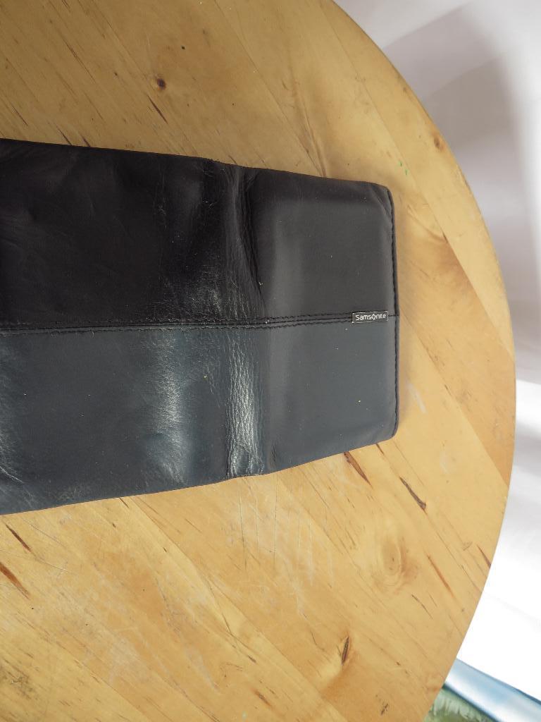 zwart grijze leren samsonite leren portemonnee, Overige merken, Gebruikt, Zwart, Ophalen of Verzenden