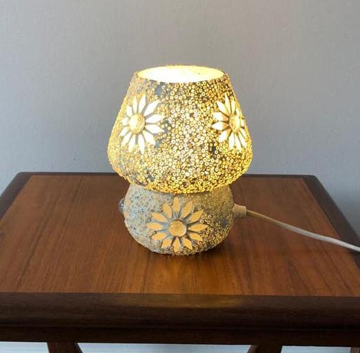 Oosterse tafellamp Mozaïek mushroom lamp paddenstoel 🍄, Huis en Inrichting, Lampen | Tafellampen, Ophalen of Verzenden, Zo goed als nieuw