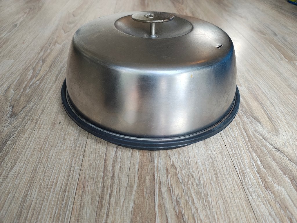 Magnetron stoomschaal RVS/siliconen - 27 cm, Overige typen, Ophalen, Gebruikt, Samsung