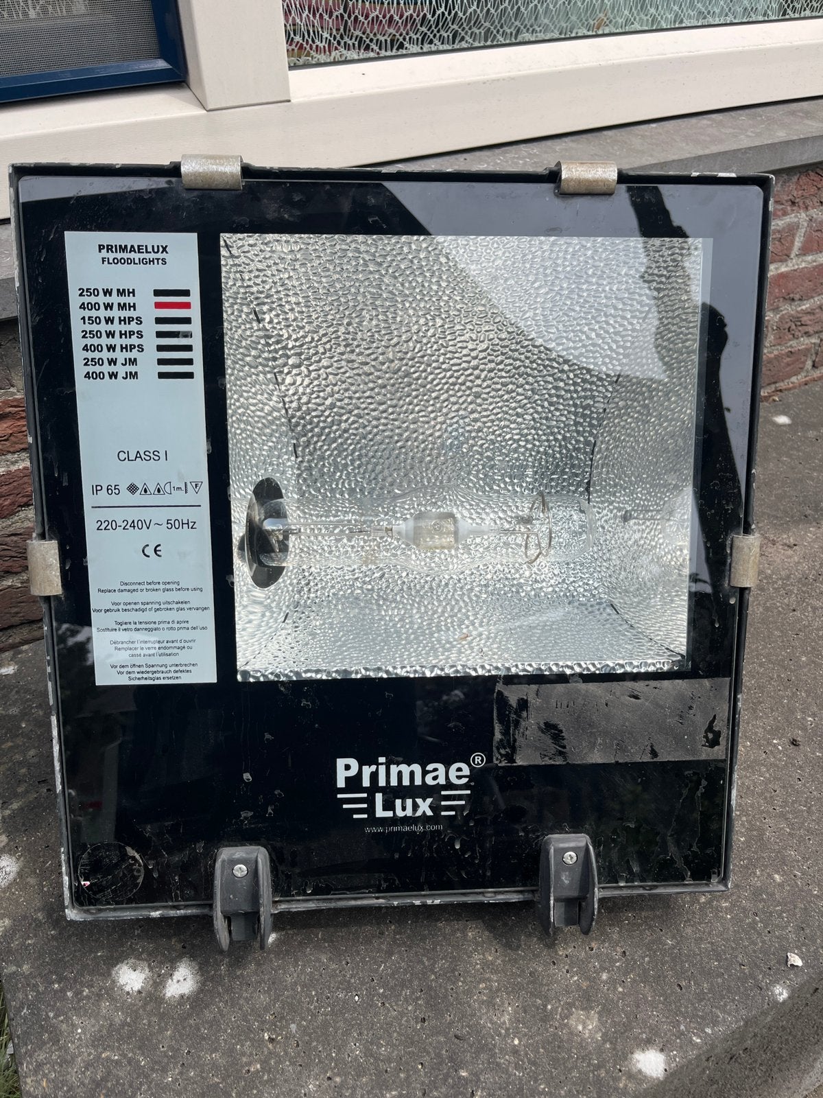 Primaelux Flood lights Bouwlamp, Ophalen, Gebruikt, 200 tot 500 watt, Lamp met armatuur