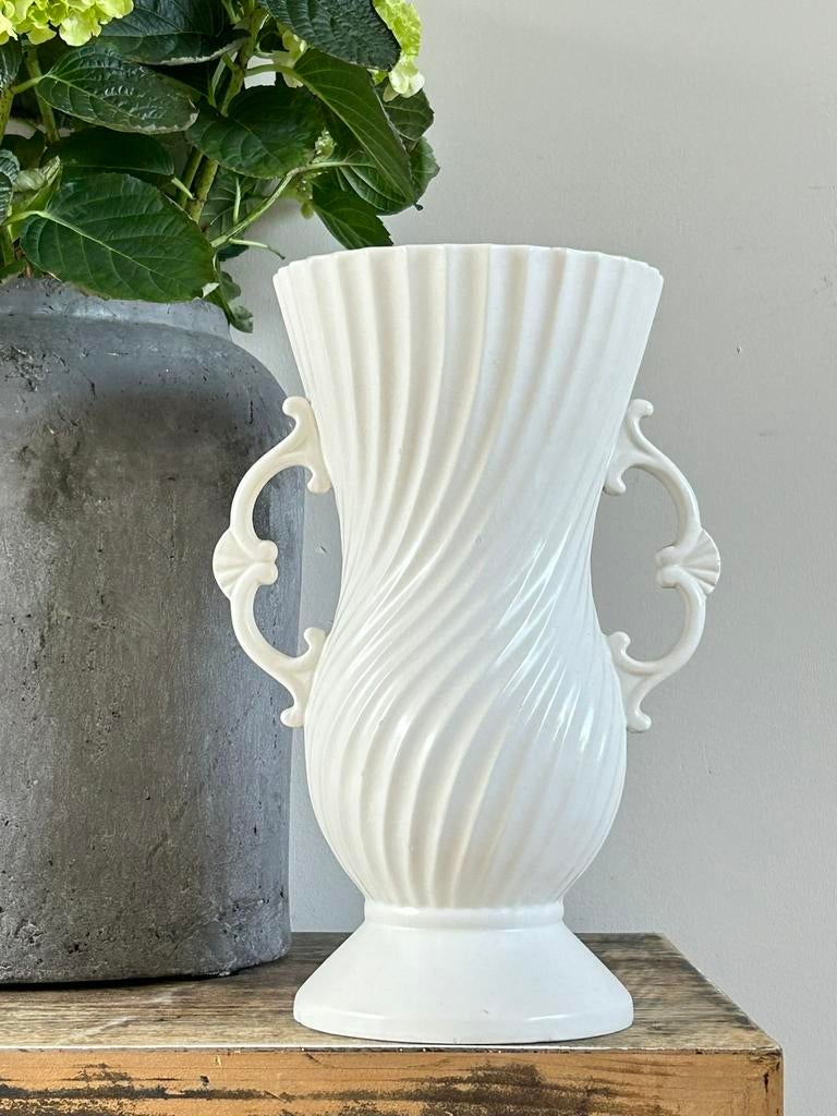 Unieke italiaanse vintage vaas, Ophalen of Verzenden, Gebruikt, Wit