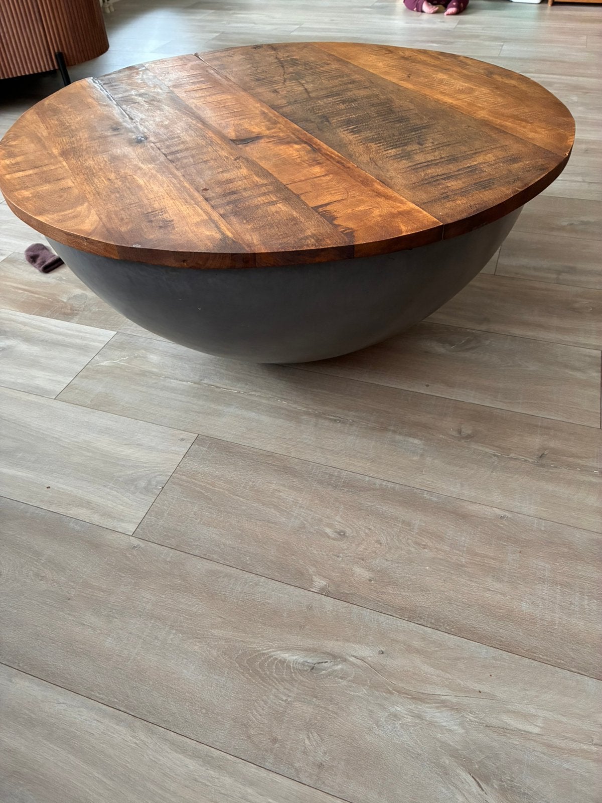 Mango houten salon of bijzetafel, Ophalen, Gebruikt, Rond