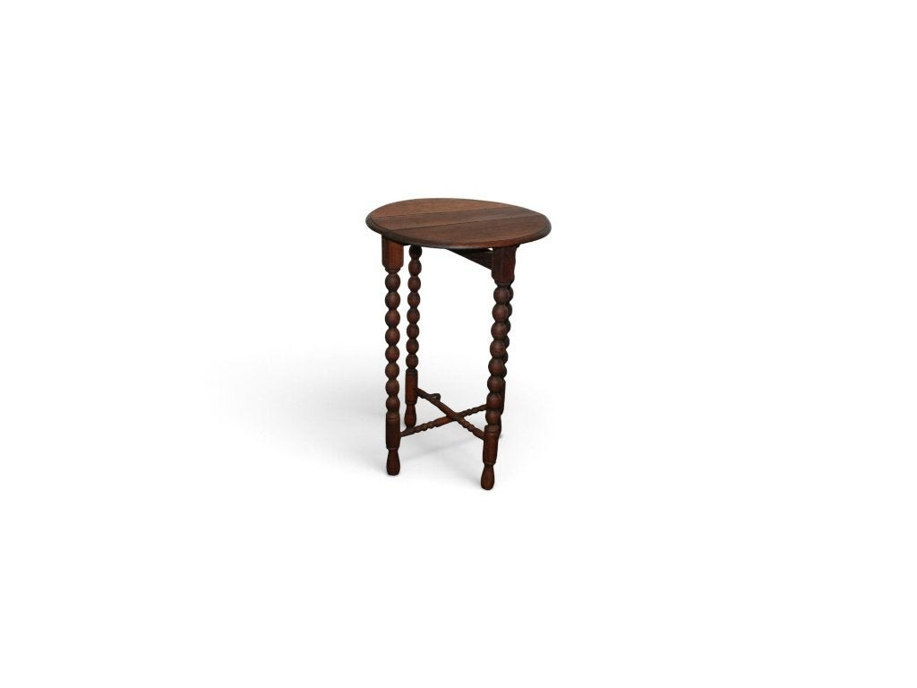 Antieke eikenhouten plantentafel, bolletjespoten inklapbaar, Gebruikt, 50 tot 100 cm, Arkelse Onderweg 4 4206 AH Gorinchem, Info@degezel.nl