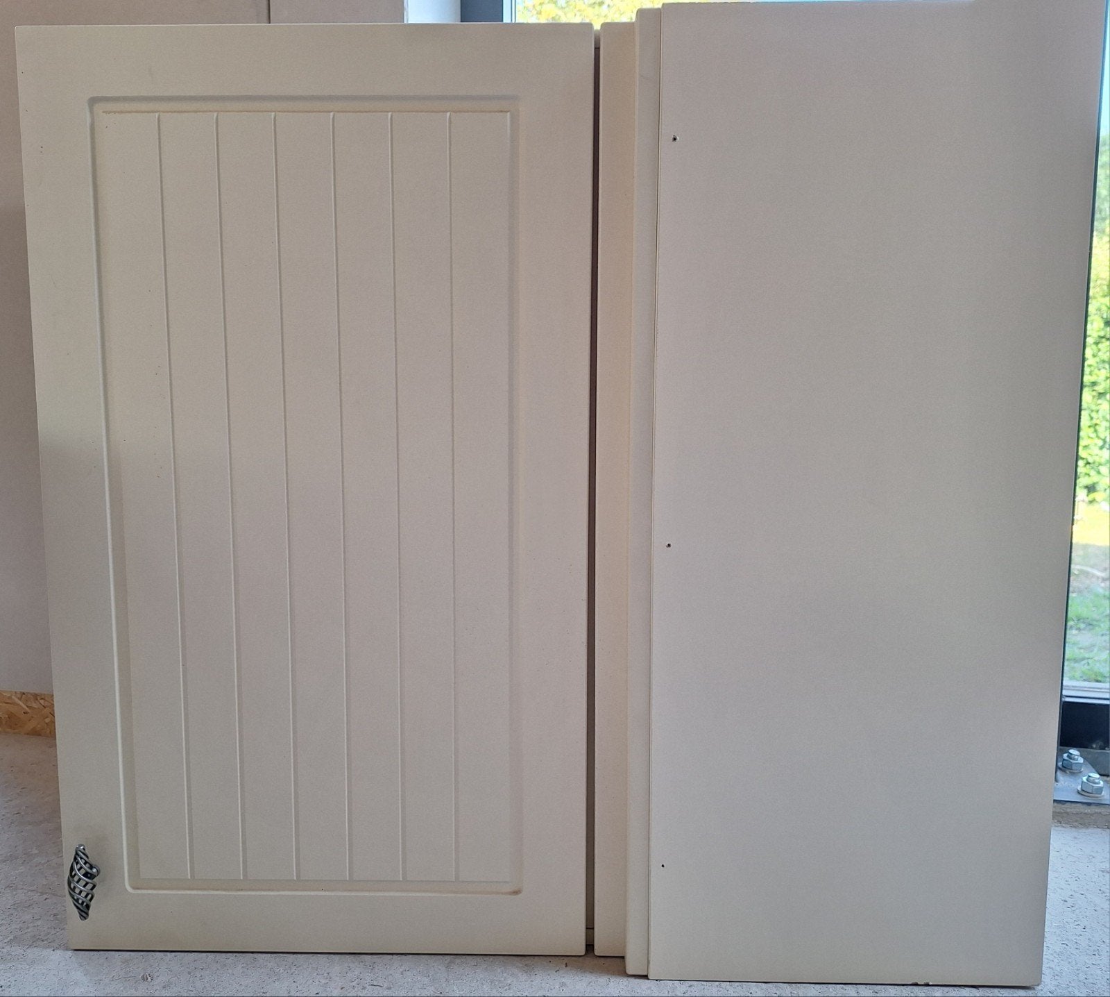 hoek keukenkastje boven/hang in vanille kleur, Ophalen, Gebruikt, Geel, Minder dan 100 cm