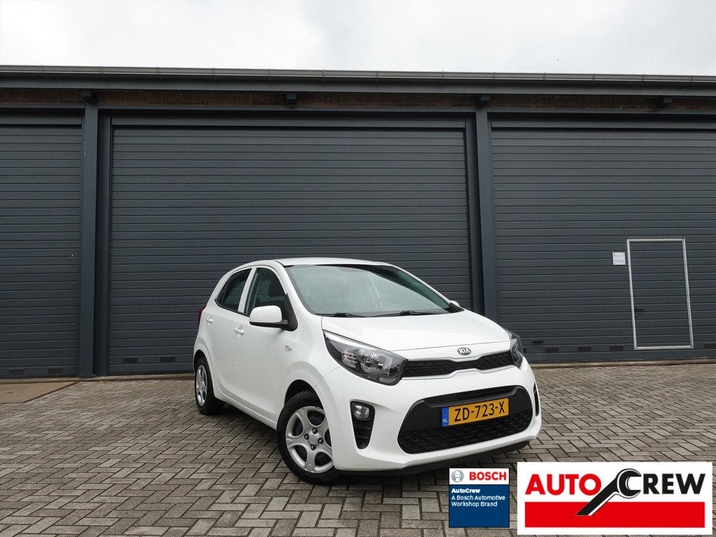 KIA Picanto 1.0 CVVT EconomyPlusLine NL AUTO/RIJKLAAR/BT AUD, Stof, Gebruikt, 4 stoelen, Wit
