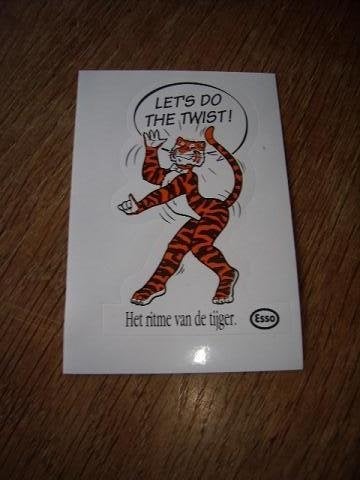 Esso sticker Het ritme van de tijger Let's do the twist 9x5c, Ophalen of Verzenden, Zo goed als nieuw, Bedrijf of Vereniging