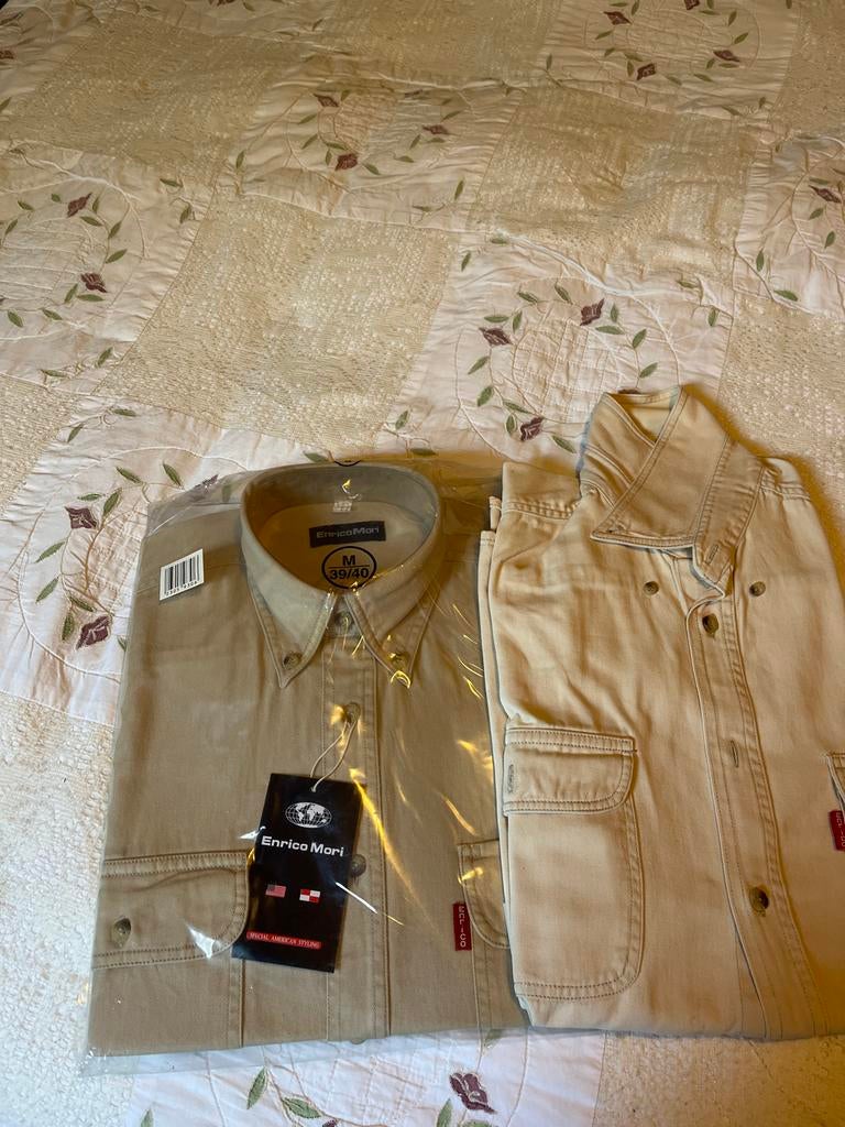 Enrico Mori heren spijkerblouse M 39/40, Kleding | Heren, Ophalen of Verzenden, Nieuw, Beige, Halswijdte 39/40 (M)