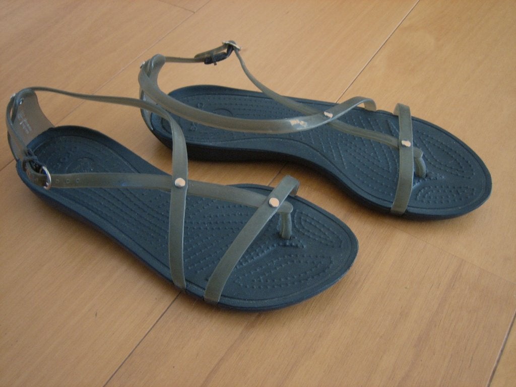 Vederlichte grijs kunststof sandaaltjes CROCS W7 snazzeys, Verzenden, Nieuw, Sandalen of Muiltjes, Crocs