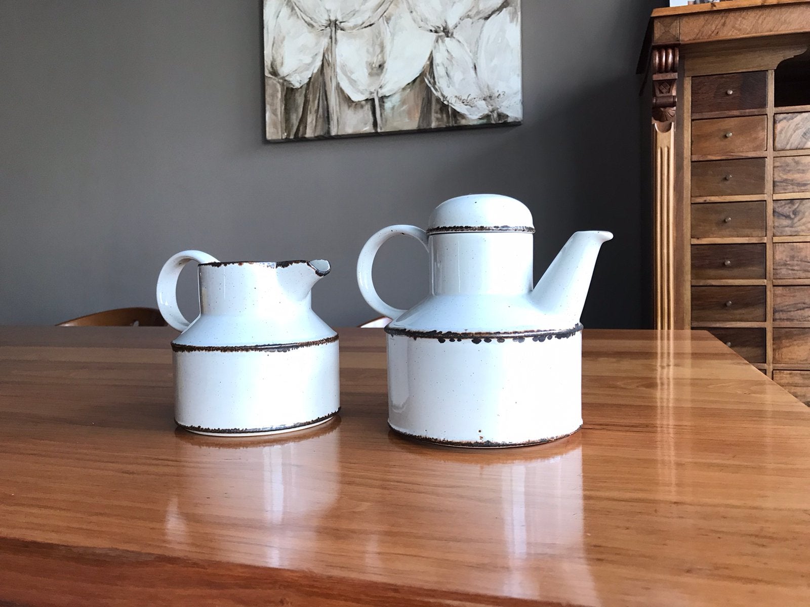 Midwinter( onderdeel Wedgwood) koffie/theepot en melkkan, Ophalen, Keramiek, Overige typen, Zo goed als nieuw