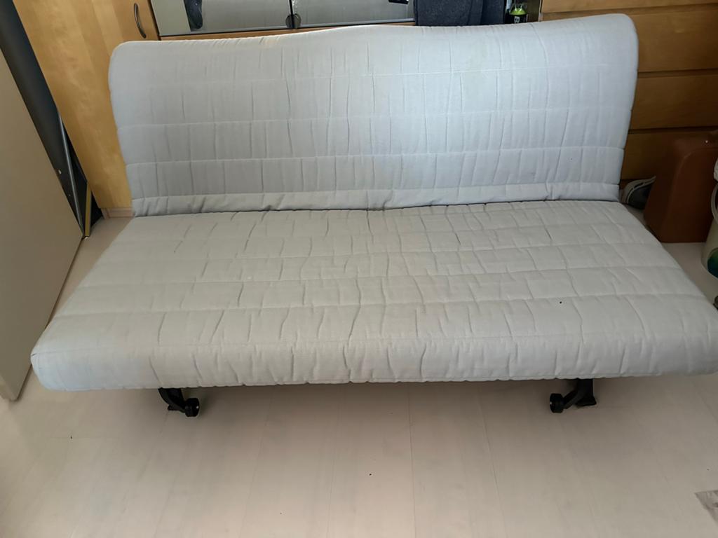 IKEA Beddinge slaapbank/bedbank - lichtgrijs, Huis en Inrichting, Gebruikt, Tweepersoons, 200 cm, Grijs