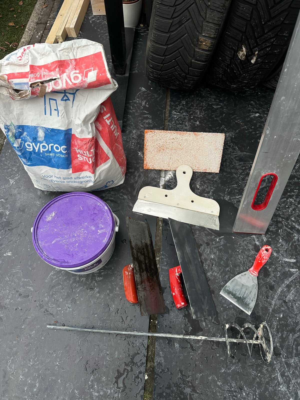 Stucgereedschap en gipsplaatvuller, Doe-het-zelf en Verbouw, Ophalen, Gebruikt, Overige typen