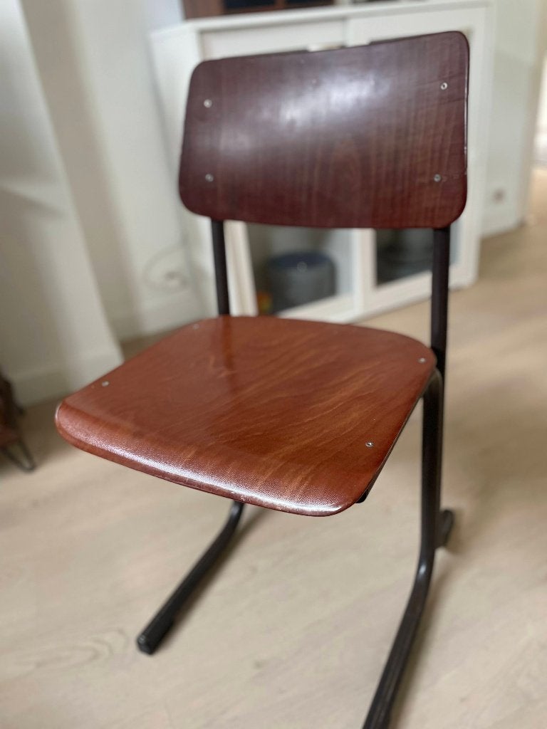 vintage stoel t.e.a.b., Ophalen, Gebruikt, Bruin, Eén