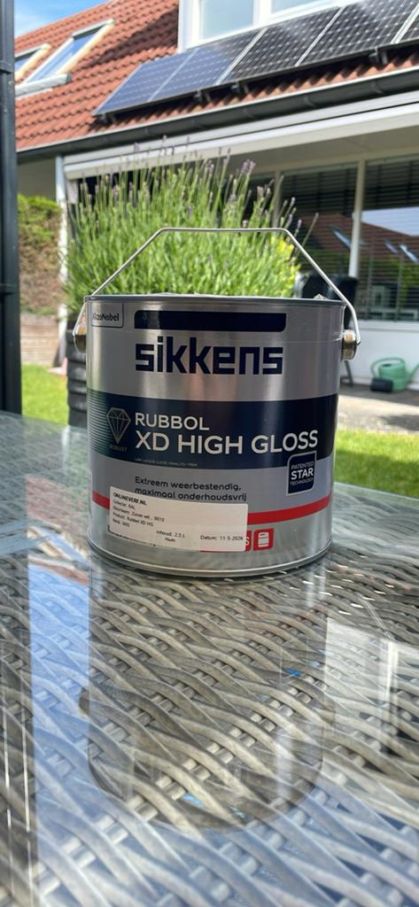 Sikkens Rubbol XD High Gloss RAL 9010 - Ongebruikt, Wit, Nieuw, Ophalen of Verzenden, Verf