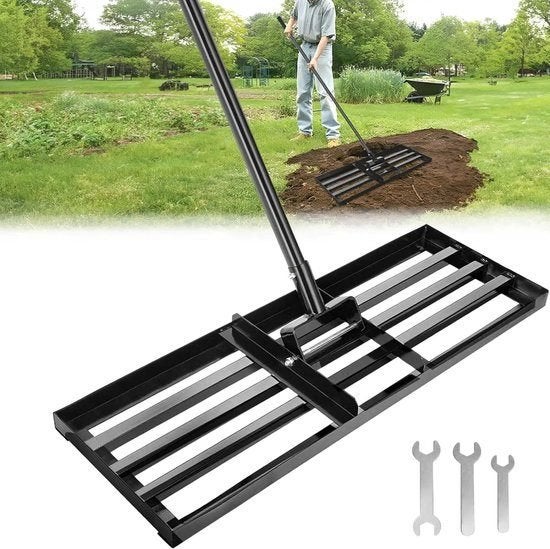 JustValue gazonrakel 75 cm met steel 180 cm - retour, Ophalen of Verzenden, Zo goed als nieuw, Hark