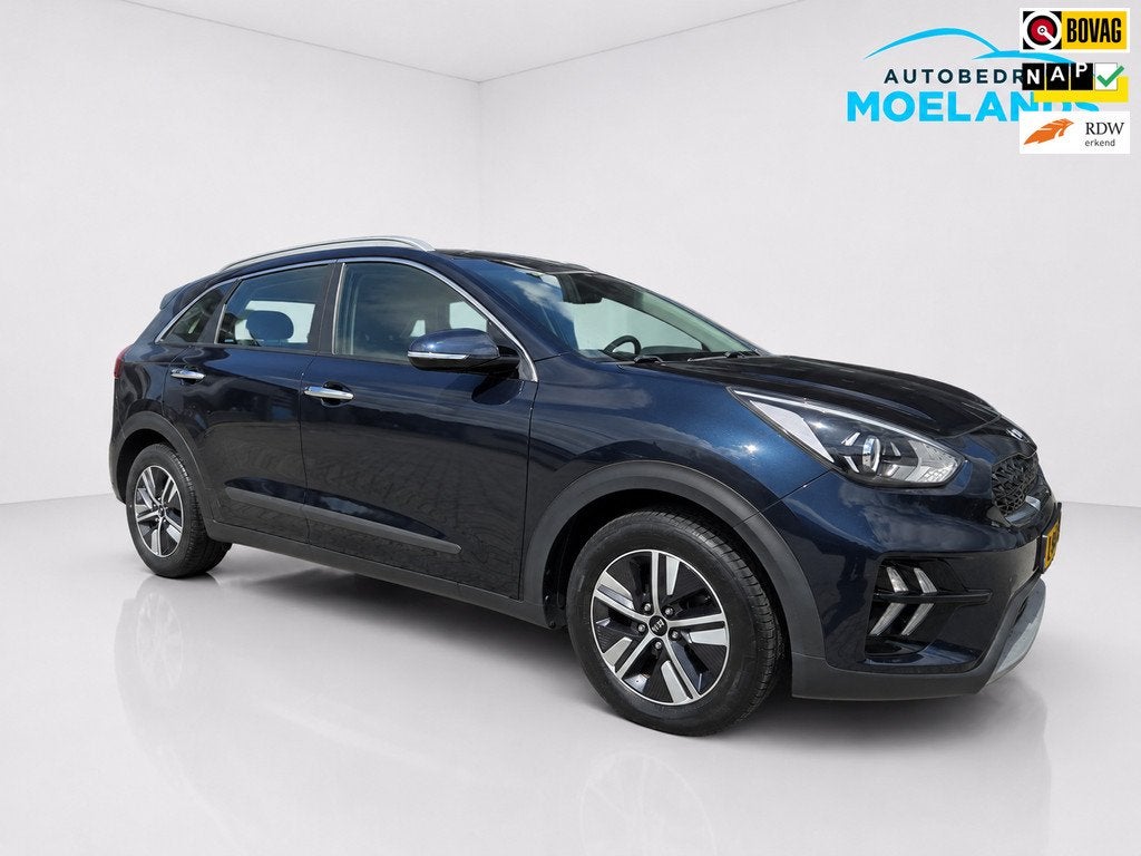 Kia Niro 1.6 GDi Hybrid DynamicLine * Trekhaak * Navi/camera, Auto's, Kia, Gebruikt, Blauw, Leder en Stof, Origineel Nederlands