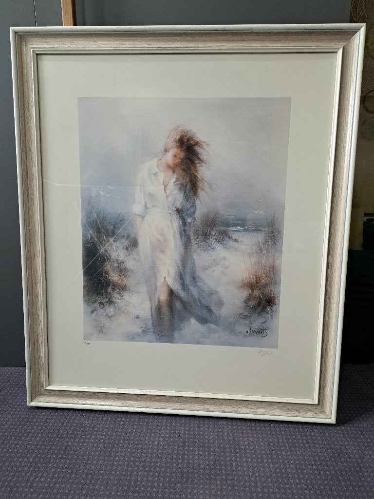 Groot schilderij vrouw in de duinen, Overige stijlen, Landschap, Print, Papier