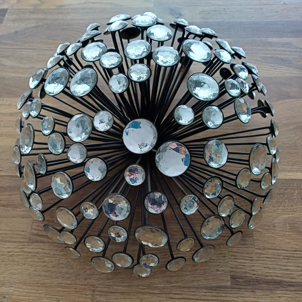 Muur decoratie metaal en bling bling, 35 cm doorsnee, Ophalen of Verzenden, Gebruikt