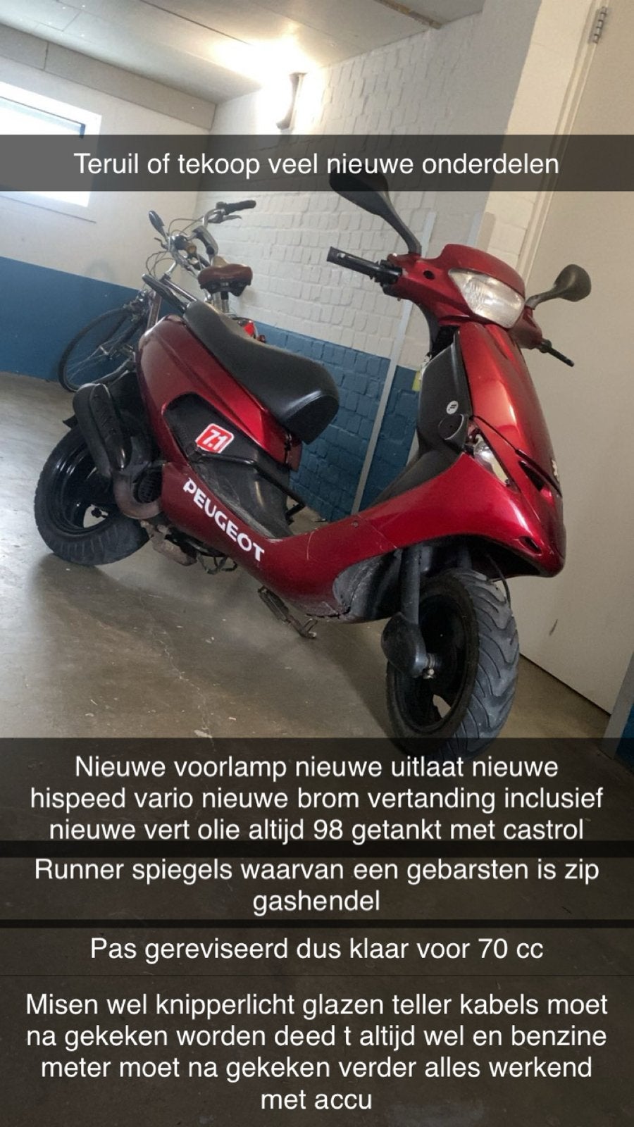 Peugeot Zenith/Buxy -Volledig gereviseerd zndr 123 bromblok, Ophalen, Gebruikt, Overige modellen, Maximaal 45 km/u