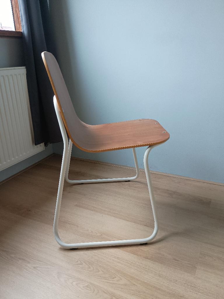 Bogaerts Siren S01 - chairs - wood/white (4 stuks), Ophalen, Gebruikt, Wit, Design