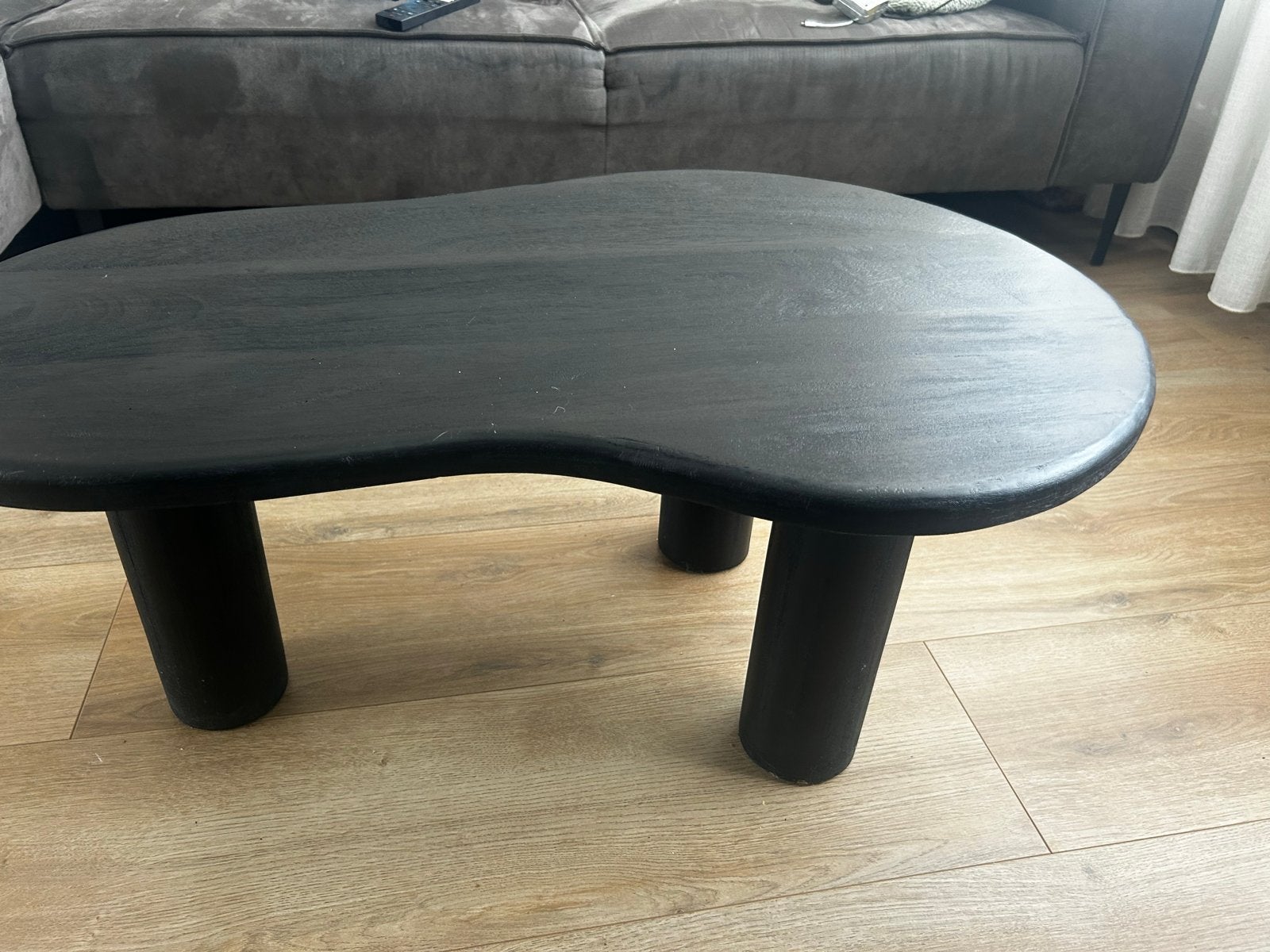 Zwarte salontafel met organische vorm, Ophalen, Gebruikt, 50 tot 100 cm, Overige vormen