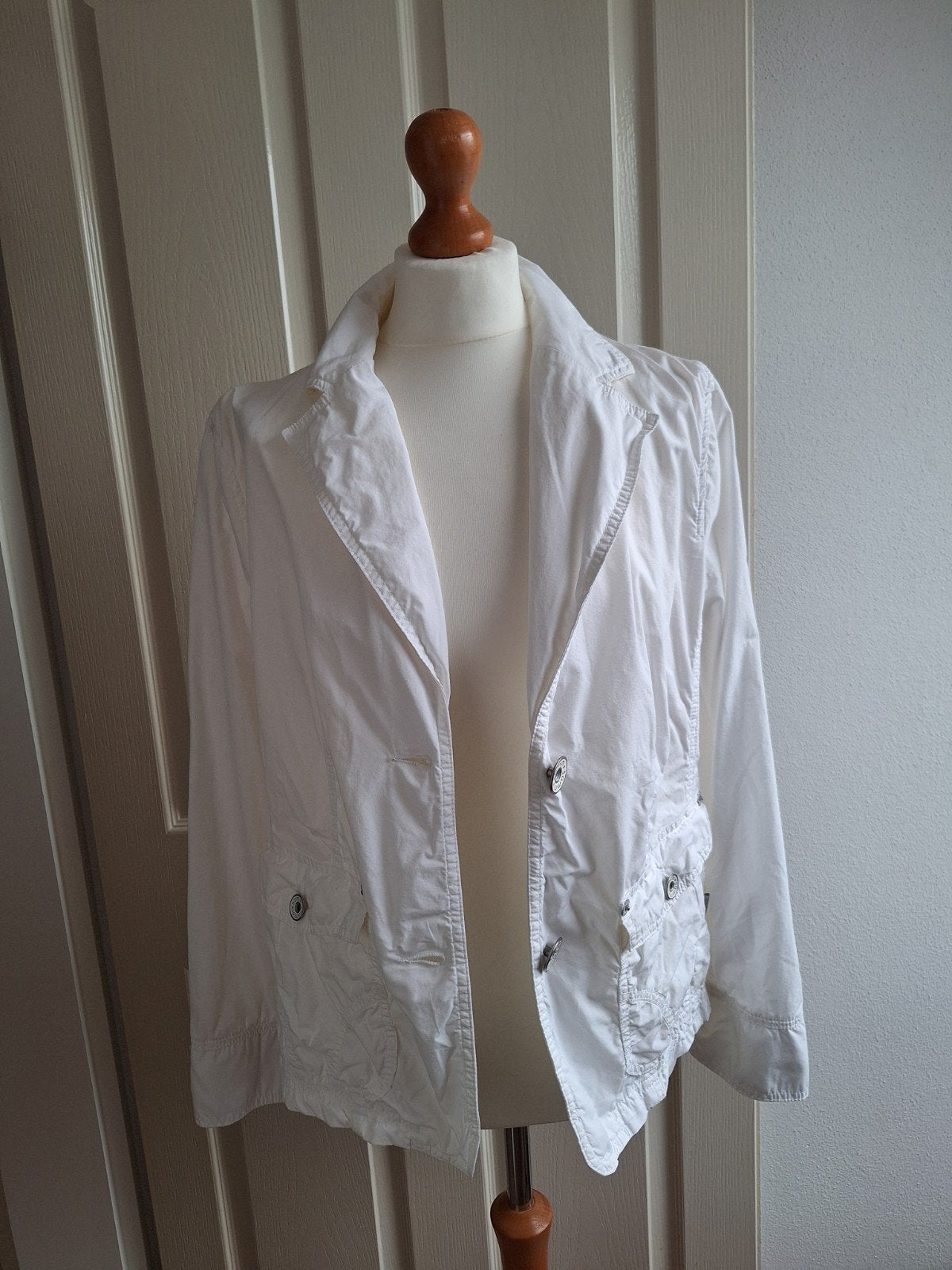 Wit katoenen jasje. Merk: SAMM. Maat 48., Wit, Maat 46/48 (XL) of groter, Ophalen of Verzenden, Zo goed als nieuw