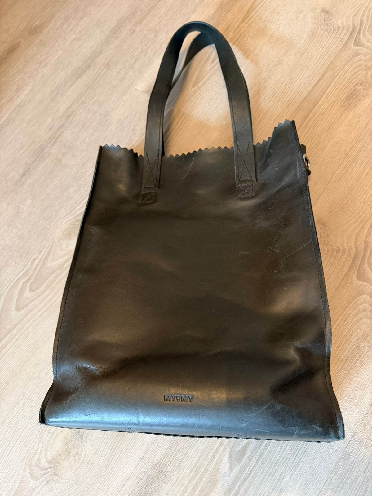 MYOMY paperbag office bag zwart, Ophalen of Verzenden, Zo goed als nieuw, Zwart, Schoudertasje