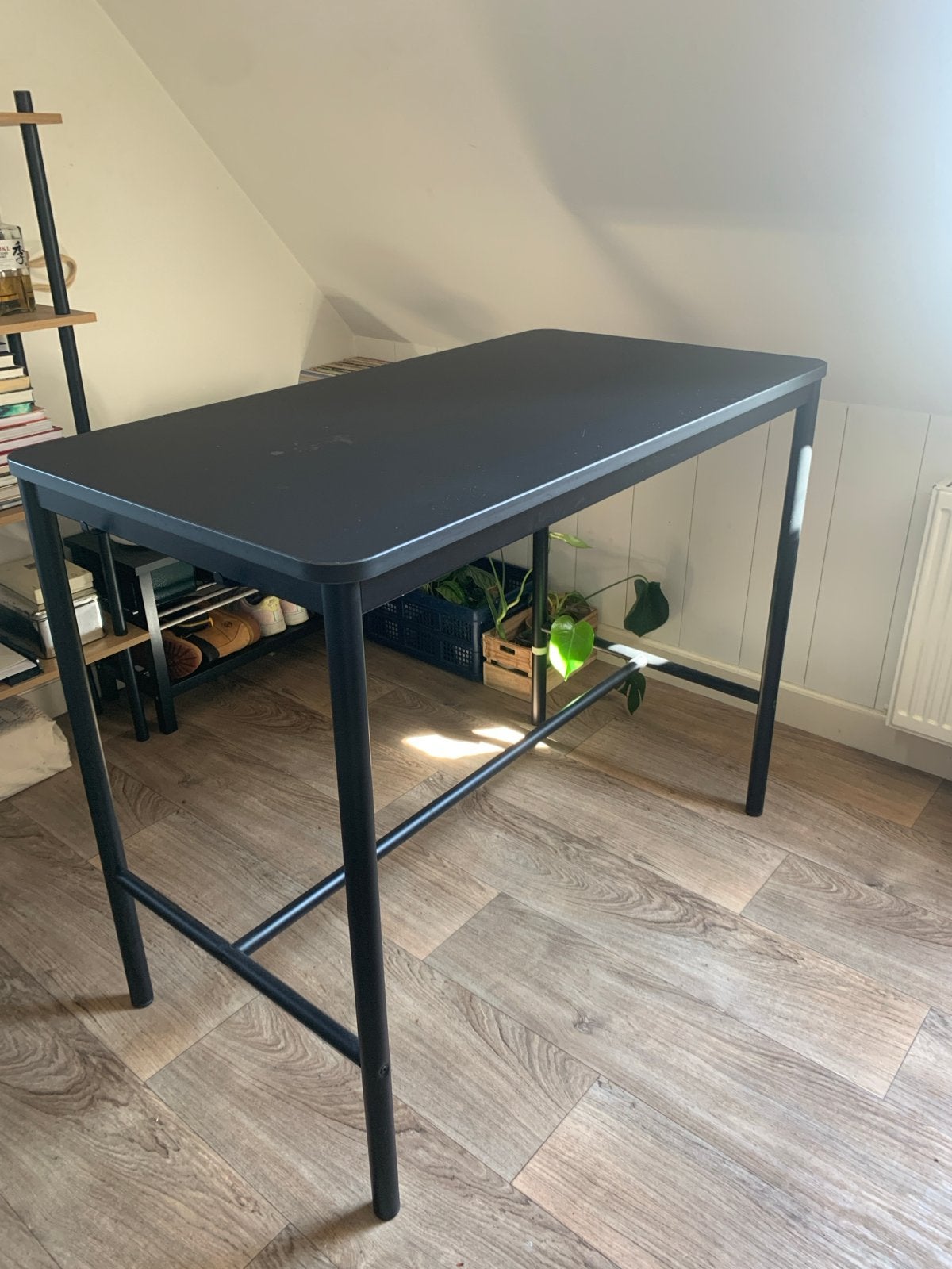 IKEA TOMMARYD Bartafel / Hoge Eettafel Zwart, Gebruikt, 100 tot 150 cm, Metaal, Vier personen