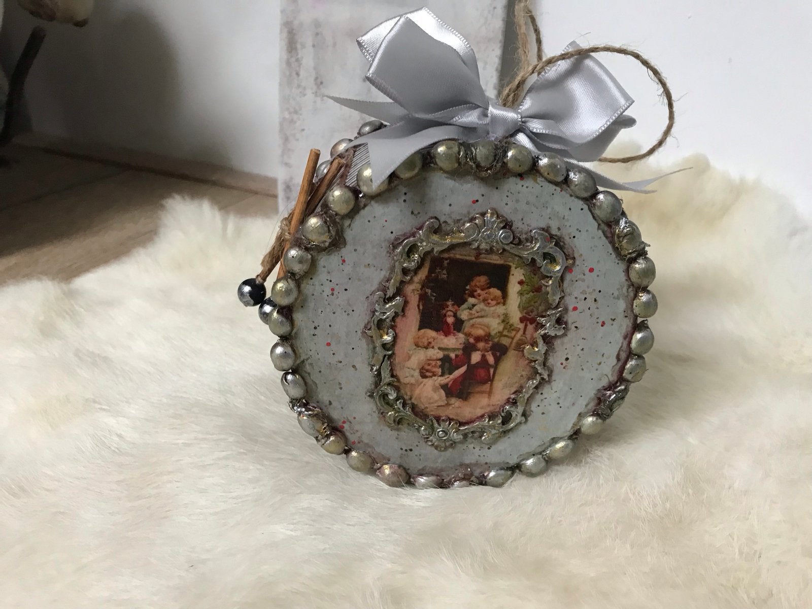 Brocante trommeltje met victoriaanse kinderen, Ophalen of Verzenden, Nieuw