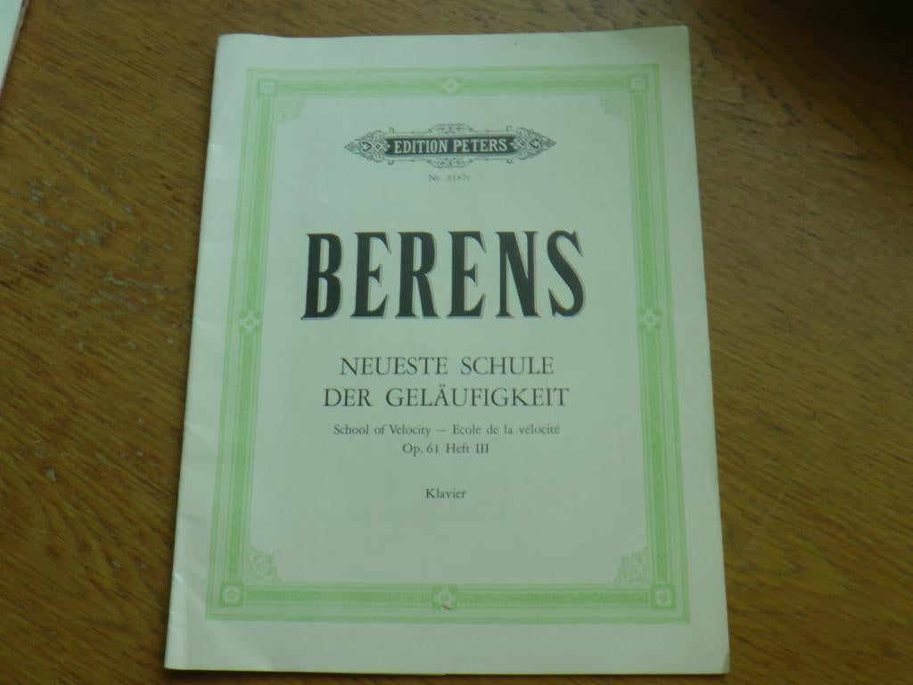 Berens-neueste schule der geläufigkeit opus 61 - 3 - piano, Klassiek, Les of Cursus, Ophalen of Verzenden, Zo goed als nieuw