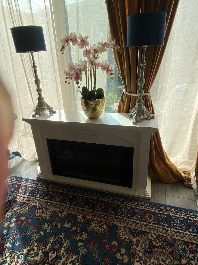 Electrische haard crème wit, Ophalen, Zo goed als nieuw, Vrijstaande haard, Elektrische haard
