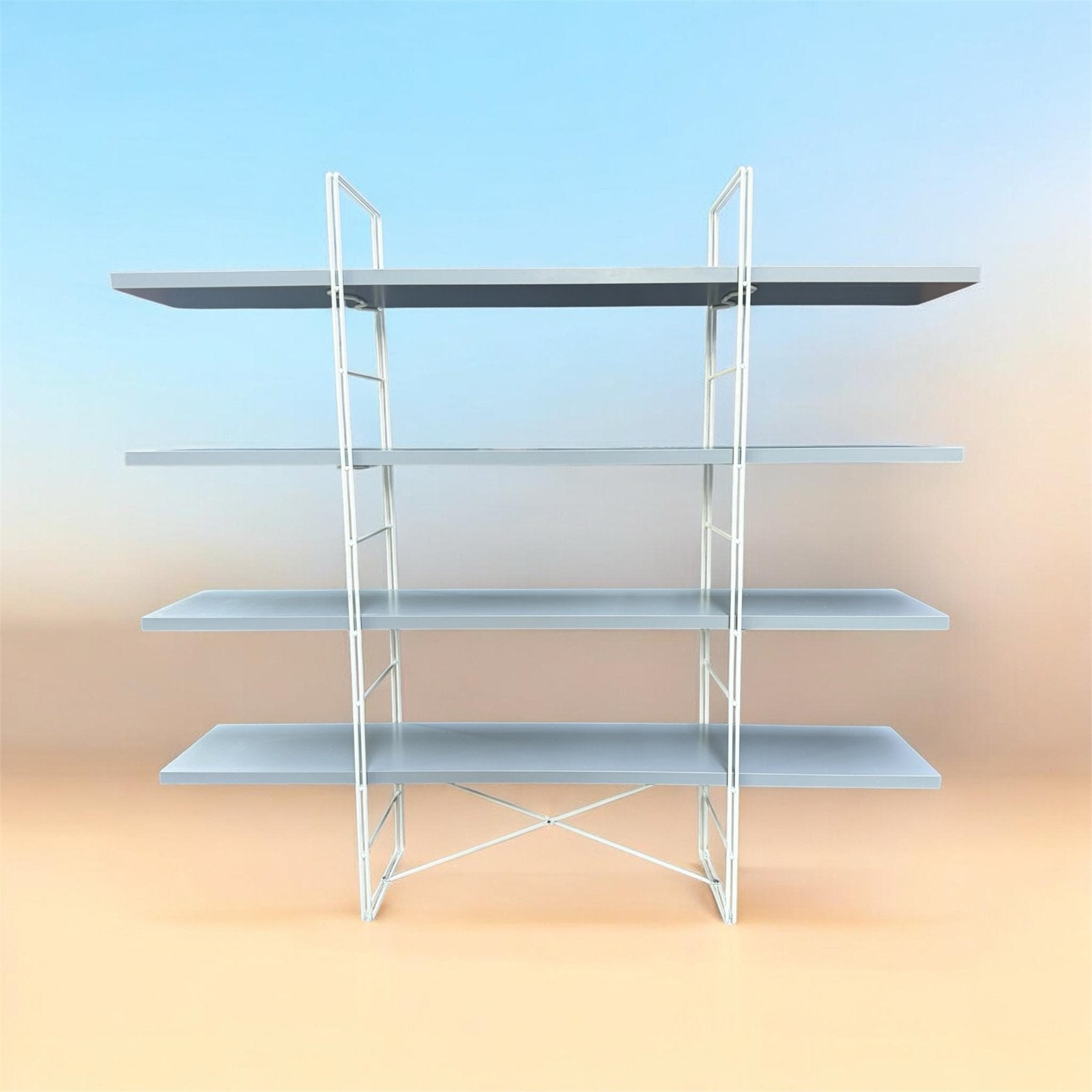 IKEA Enetri Gammelgaard wandrek/boekenplank - Grijs/Wit, Ophalen, Met plank(en), Gebruikt, 150 tot 200 cm