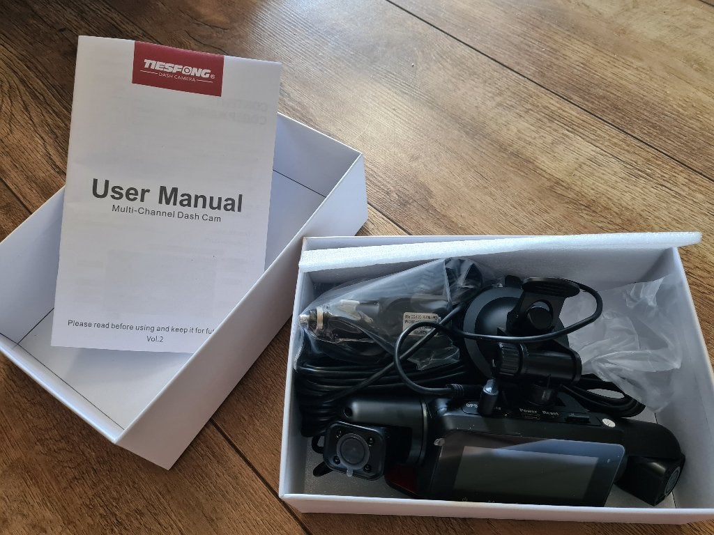 3-kanaals Dashcam met GPS – Compleet in doos, Auto diversen, Dashcams, Ophalen of Verzenden, Nieuw