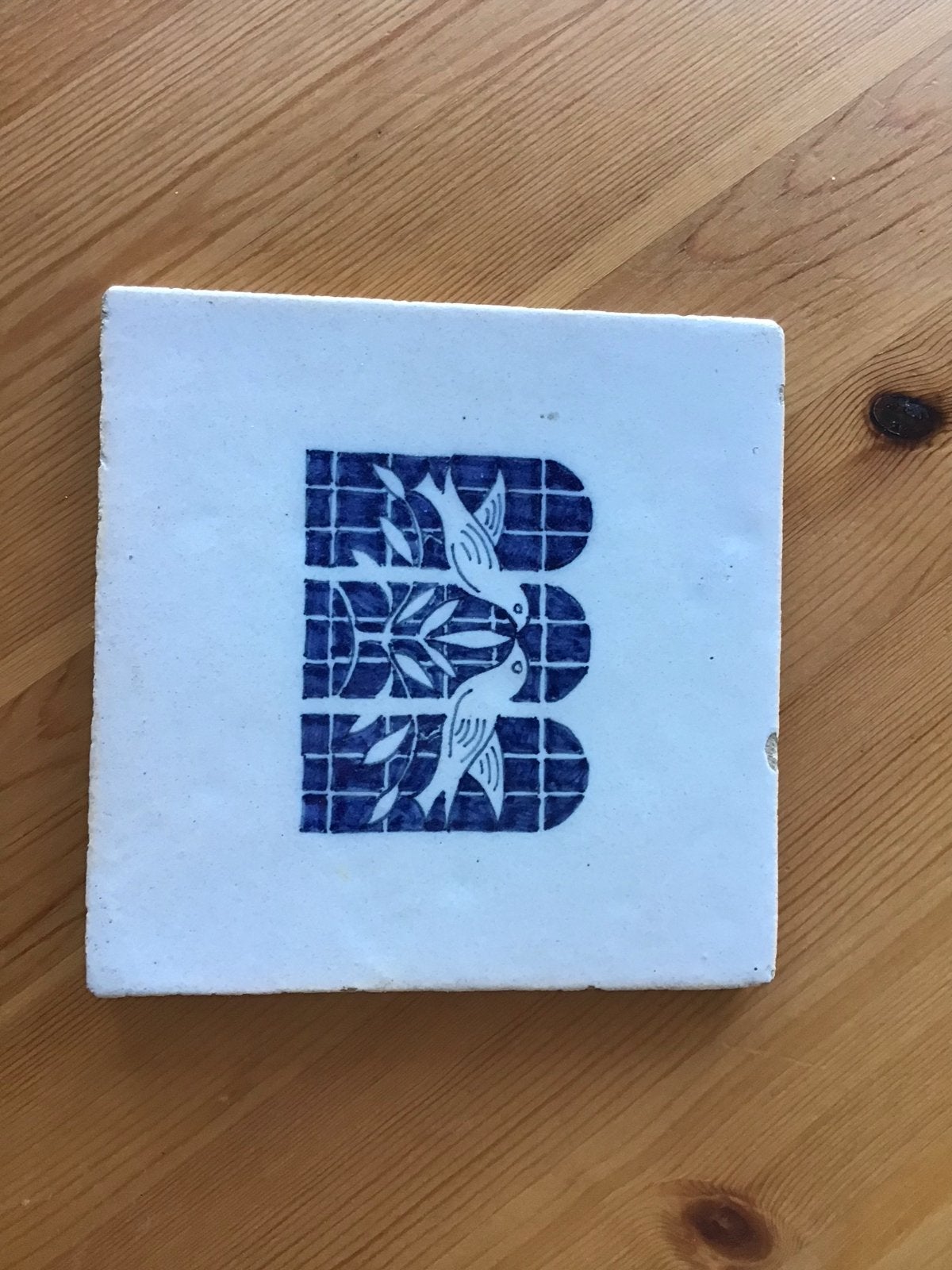 Antieke Delfts Blauwe Tegel met vogels, Antiek en Kunst, Ophalen of Verzenden