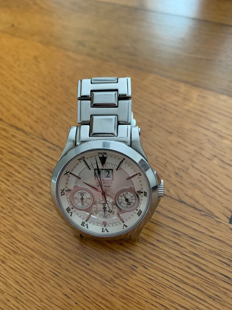 seiko horloge premier kinetic perpetual kalender+ leap year, Ophalen, Zo goed als nieuw, Staal, Seiko