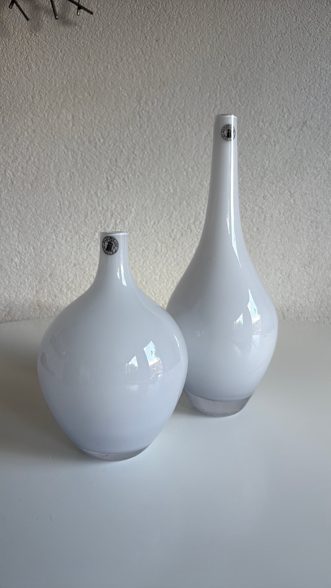 Vintage IKEA Salong vazen – Wit opaalglas – Johanna Jelinek, Ophalen of Verzenden, Zo goed als nieuw, Wit, Glas