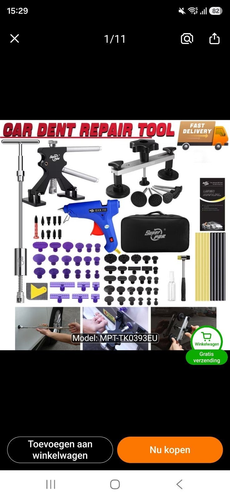 Complete auto deuk reparatieset - PDR gereedschap, Ophalen of Verzenden, Nieuw