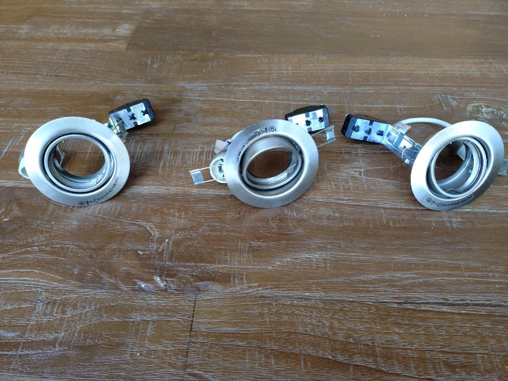 3 stuks inbouwspotjes Massive, GU10, Ophalen of Verzenden, Zo goed als nieuw, Metaal