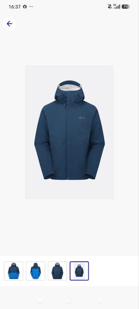 Rab Firewall Regenjas - Heren - Blauw, Maat 56/58 (XL), Zo goed als nieuw, Rab, Verzenden
