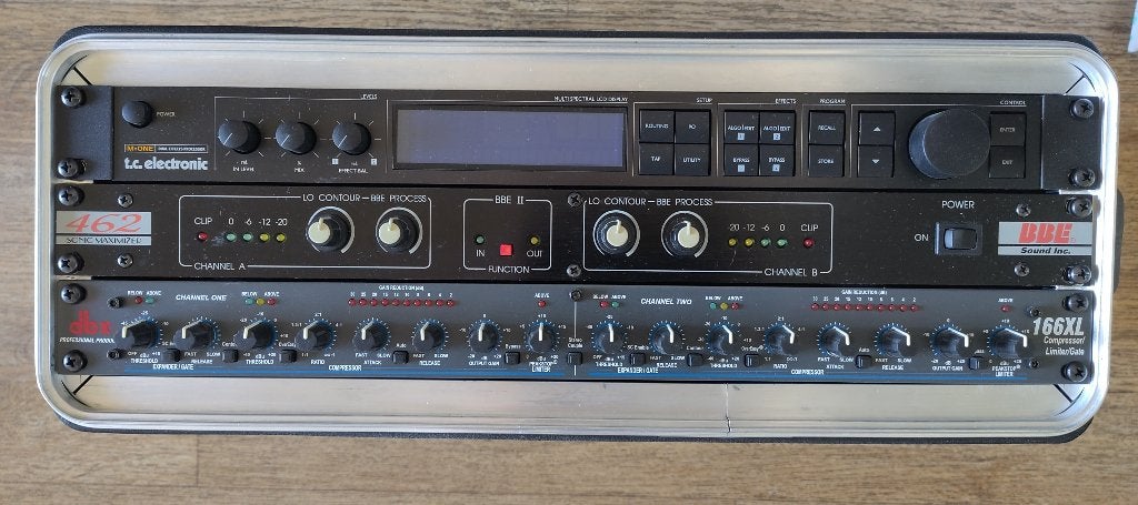 166 XL, BBE 462 en t.c. electronic M-One in case, Ophalen of Verzenden, Gebruikt, 120 watt of meer, Overige merken