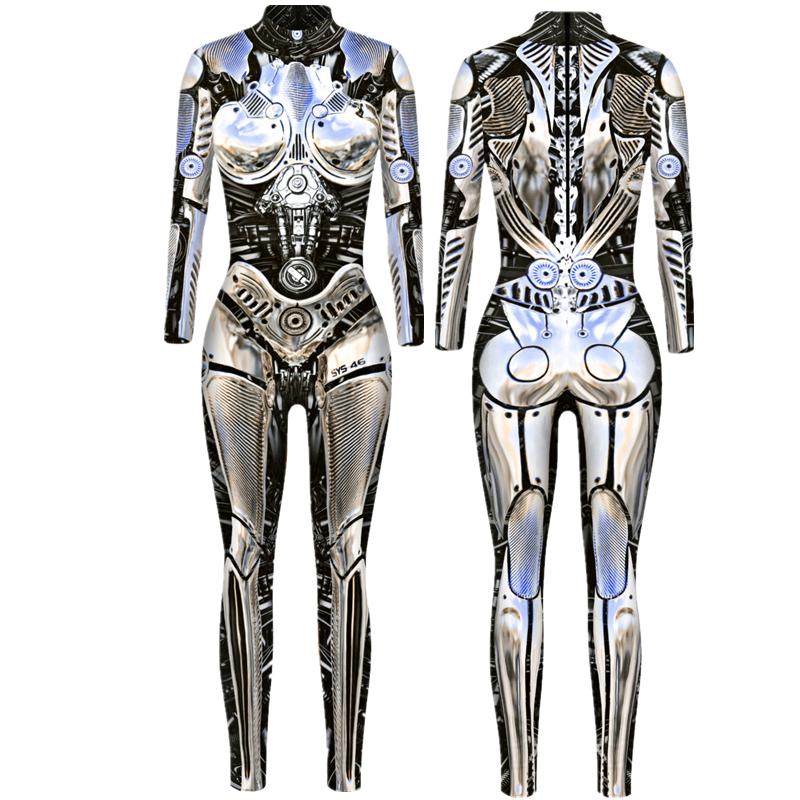Dames catsuit 11 bodysuit robot zilveren steampunk jumpsuit, Kleding | Dames, Carnavalskleding en Feestkleding, Verzenden, Maat 42/44 (L)