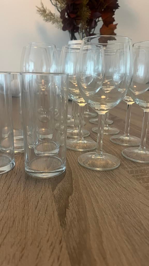 Ikea 6 longdrink glazen + 12 wijnglazen (klein+groot), Verzenden, Overige typen, Overige stijlen, Glas