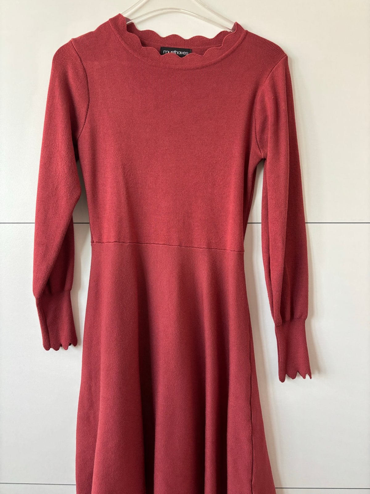 Musthaves roestbruine jurk met lange mouwen, Maat 38/40 (M), Ophalen of Verzenden, Zo goed als nieuw, Boven de knie
