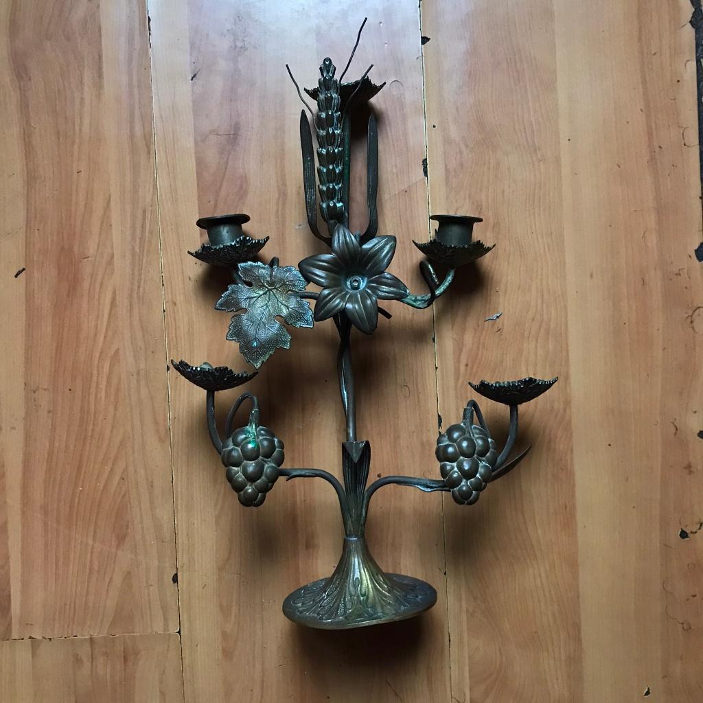 Antieke kerkkandelaar - altaarkandelaar, Antiek en Kunst, Ophalen of Verzenden, Koper of Brons