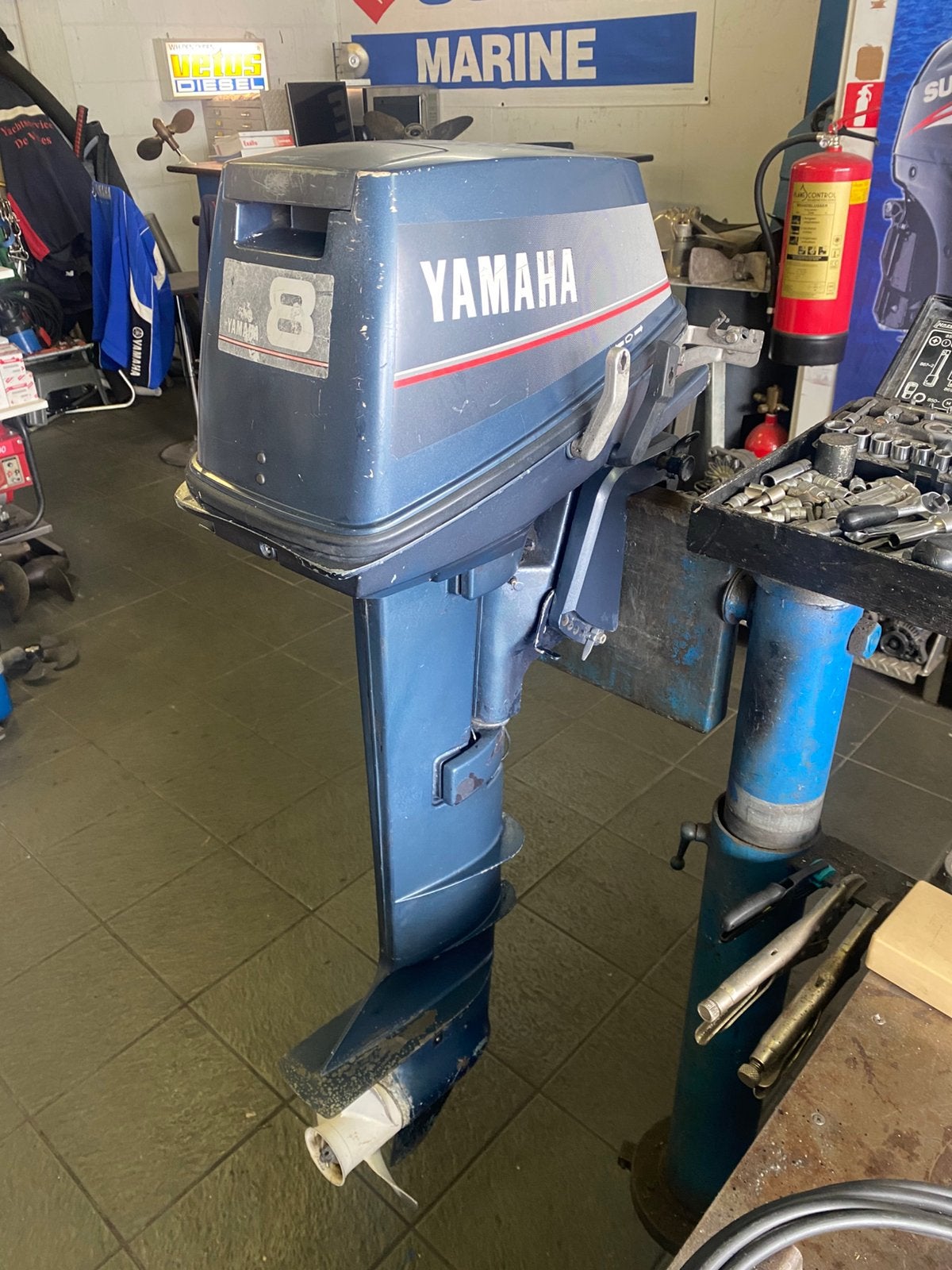 8 pk yamaha langstaart met afstandsbediening, Watersport en Boten, Ophalen, Gebruikt, Met afstandsbediening, 5 tot 10 pk