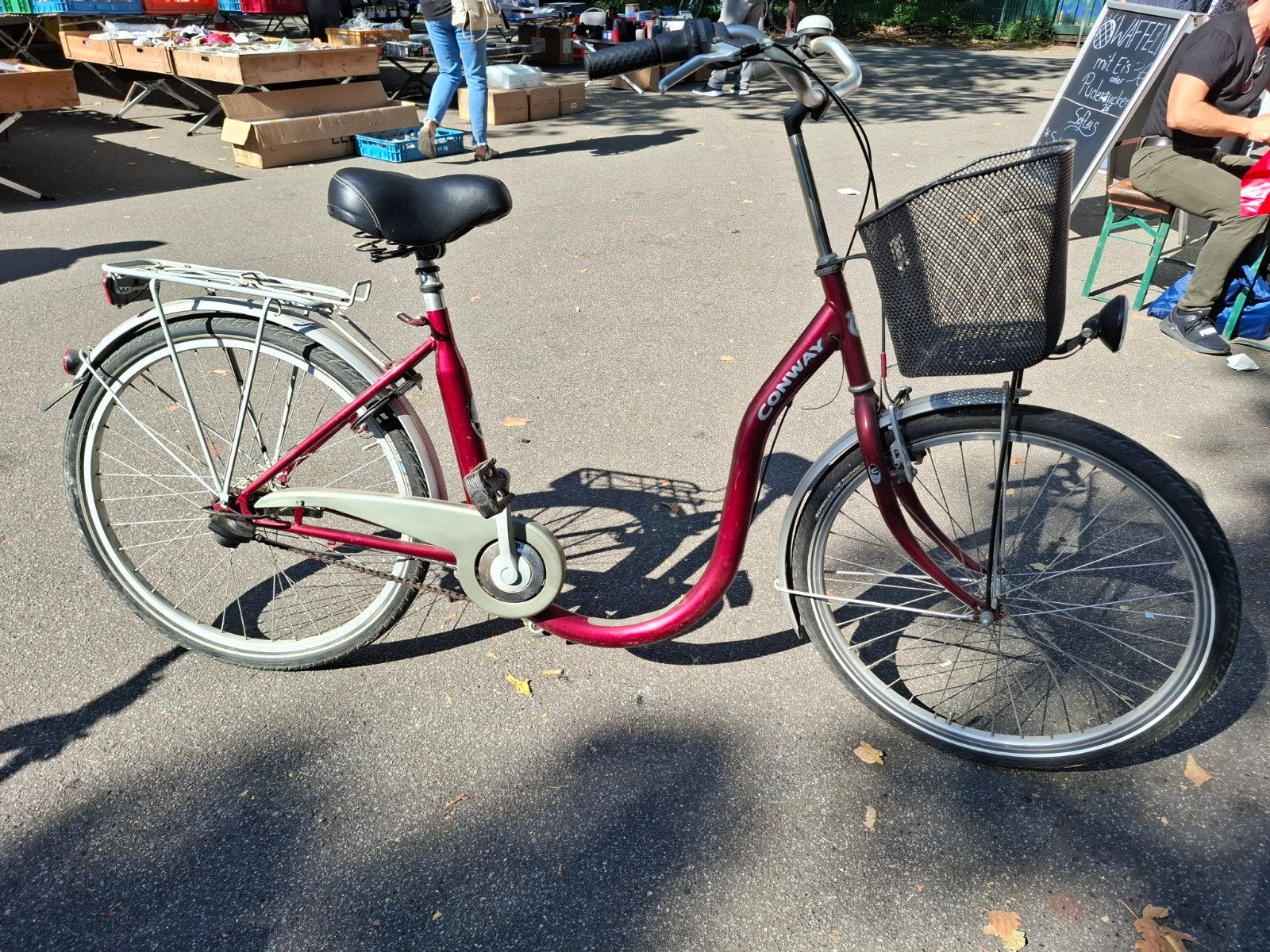 Conway damesfiets met lage instap en mandje, Velgrem, 50 tot 53 cm, Ophalen, Overige merken