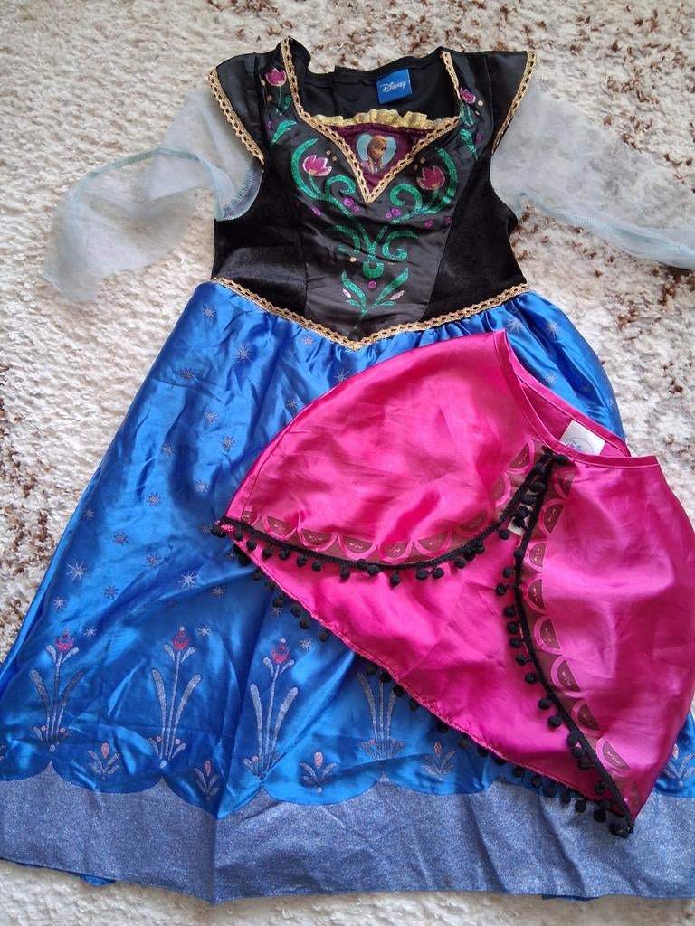 Prinsessenjurk Frozen Anna 5-6 jaar, Ophalen of Verzenden, Gebruikt, 122 t/m 128, Meisje