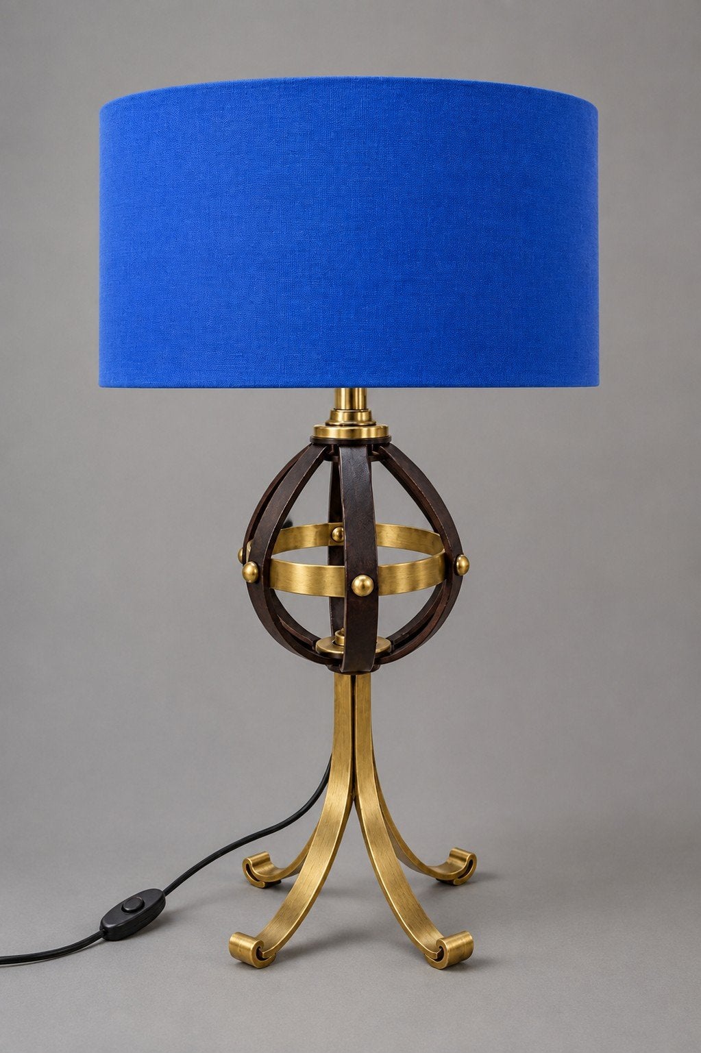 Mid-century tafellamp Jean-Pierre Ryckaert, leer & ijzer, Ophalen