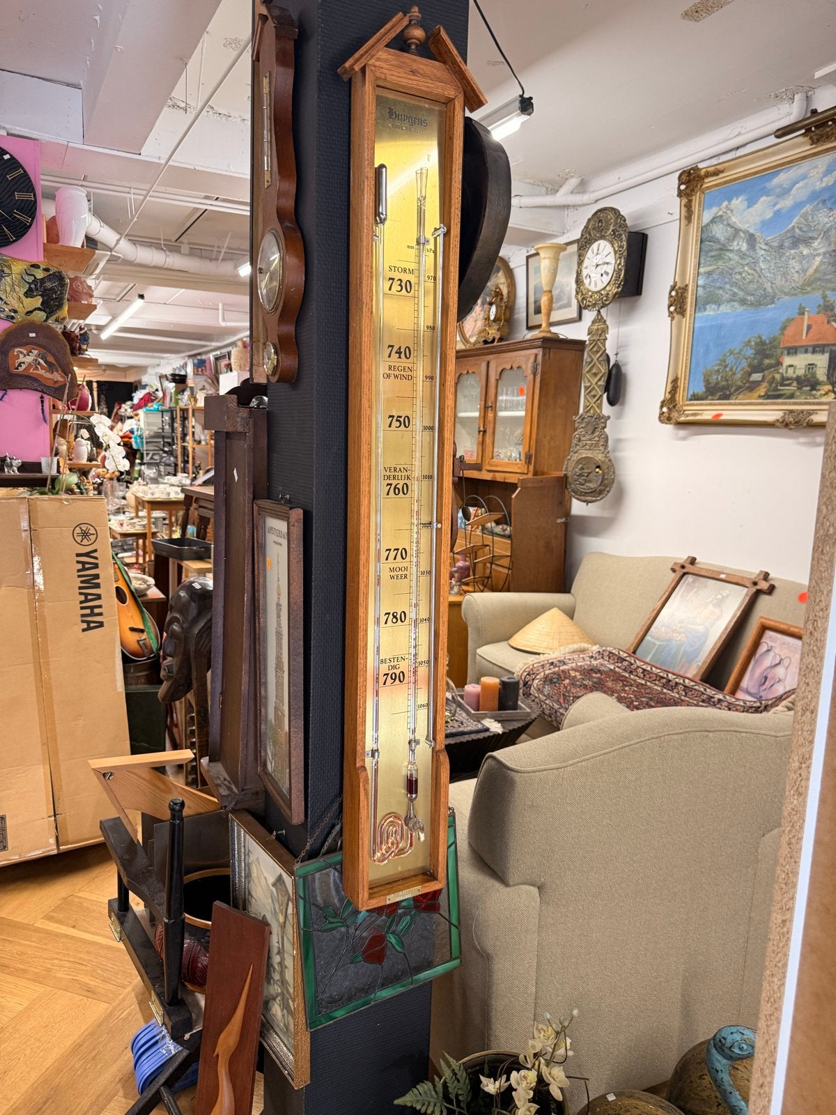 Antieke Barometer/Weerstation - Rhumkorff, Ophalen, Gebruikt, Barometer