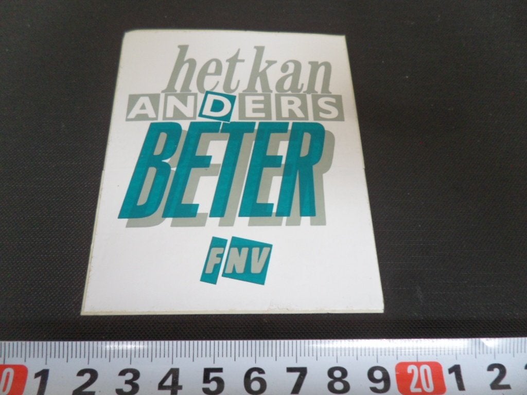 sticker Het kan anders BETER  FNV, Verzamelen, Ophalen, Zo goed als nieuw